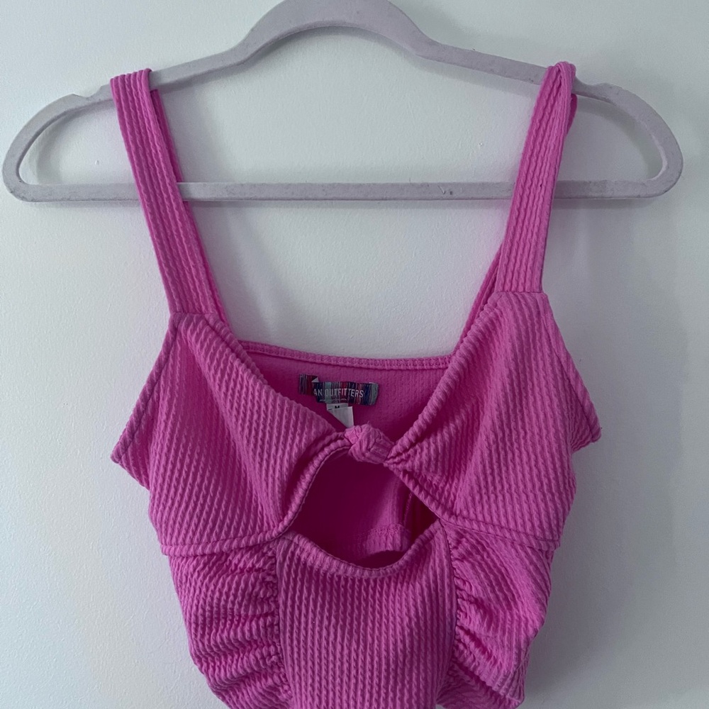 Urban Outfitters Pink Ribbed Tank Top